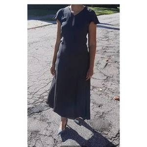 Vtg Giorgio Armani Le Collezioni Grey Maxi Dress Size 10